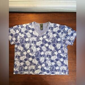 Authentic Vintage LL Bean Women’s Hawaiian V Neck 100% Cotton Made in USA Size M